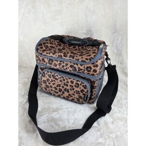 Flowfly Leopard Print Insulated Lunch Bag Dual Compartment Cooler